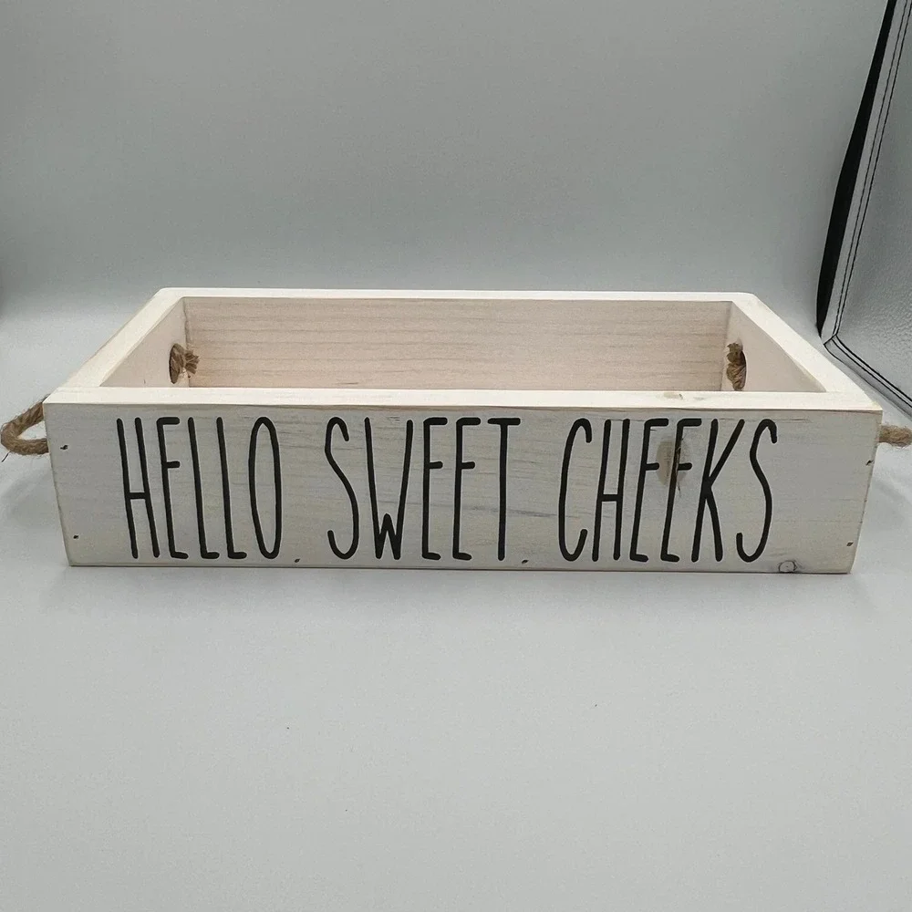 Mainevent Nice Butt Toilet Box Diaper Caddy White Farmhouse Brand New